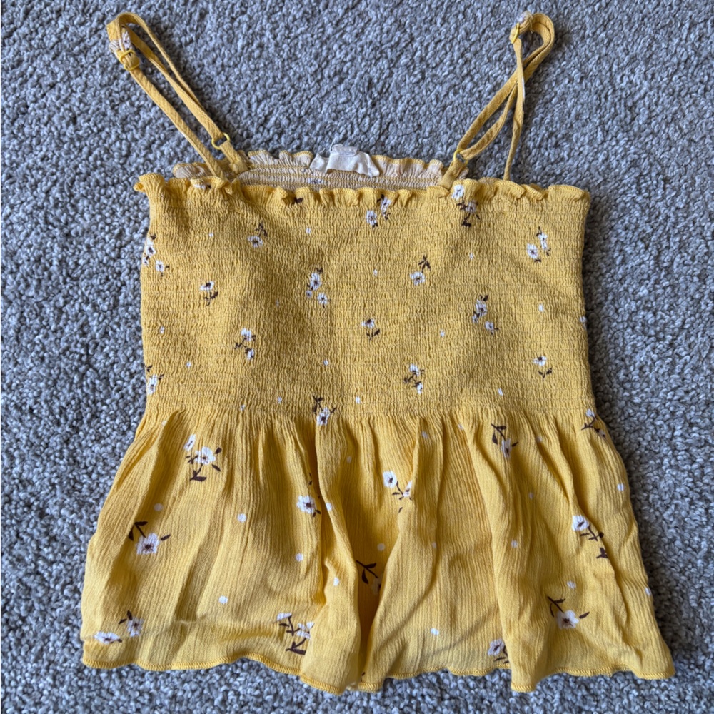 La Hearts Mustard Ribbed Top